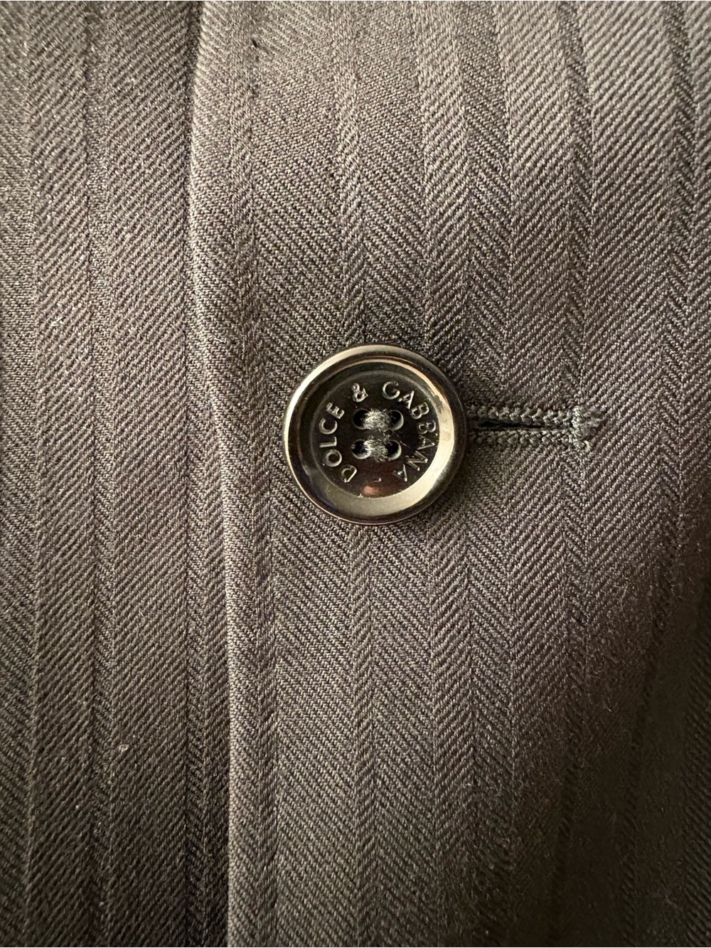 Dolce & Gabbana Black Virgin Wool Herringbone Blazer Sport Coat Size 52 Italy - Picture 3 of 12